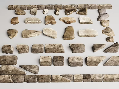 Natural Decorative Stones In Various Shapes For Home Decoration Use 3d model