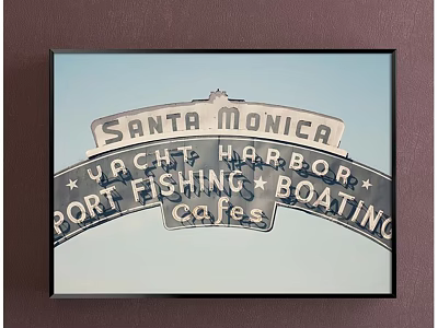Santa Monica Yacht Harbor Sign Featuring Port Fishing Boating And Cafes 3d model