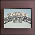 Santa Monica Yacht Harbor Sign Featuring Port Fishing Boating And Cafes