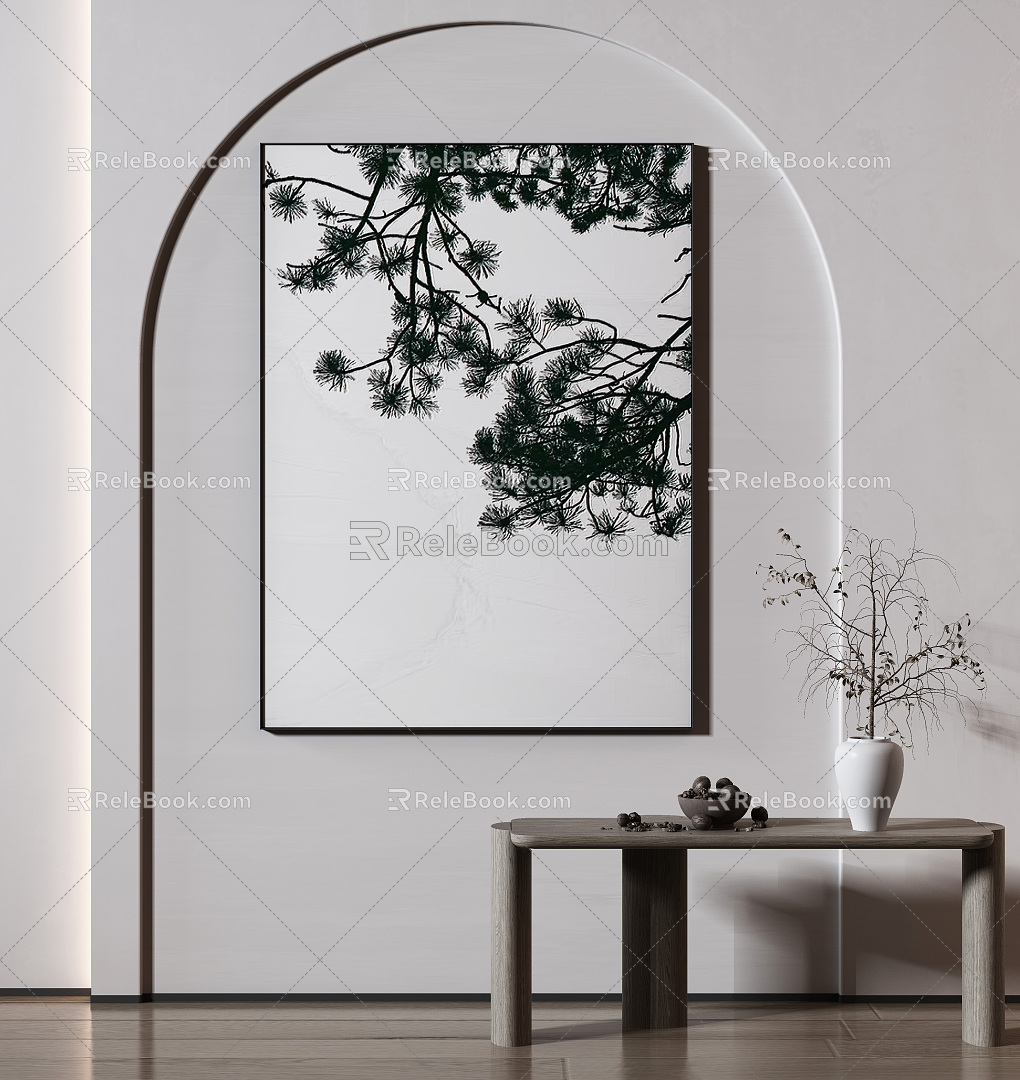 New Chinese Plant Painting Decorative Painting 3d model