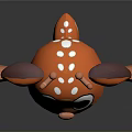 Cartoon Deer 3D Model with Big Eyes Orange Body White Spots Open Arms Friendly Look