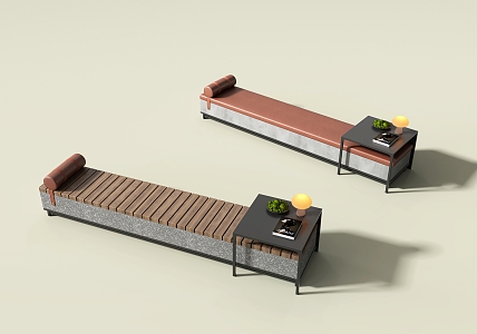 Landscape Bench Chair Stone Bench Leisure Bench 3d model