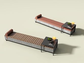 Landscape Bench Chair Stone Bench Leisure Bench 3d model