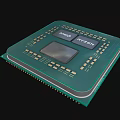 AMD Ryzen CPU Processor with Green Circuit Board and Gold Contacts Design