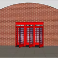 Red Fire Safety Equipment With Glass Doors Against Red Brick Wall