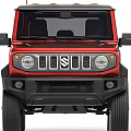 Red Off Road SUV With Black Roof Round Headlights And Alloy Wheels