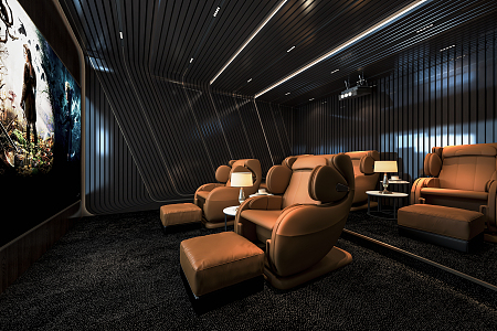 Modern Video Room Private Cinema Screening Hall Massage Chair Single Sofa Leisure Chair 3d model