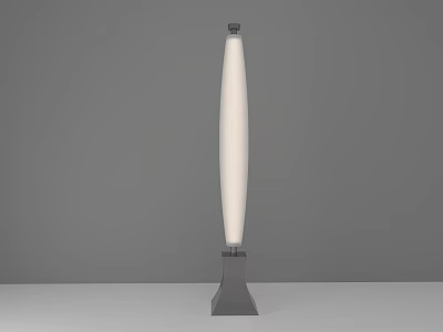 Modern Slim Floor Lamp With White Shade And Metal Base Design 3d model