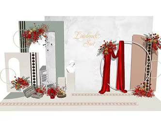 Modern Meichen Wedding Floriculture Balloon Window Meichen 3d model