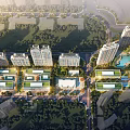 Aerial View Of Modern Urban Residential Complex With Green Spaces And High Rise Buildings