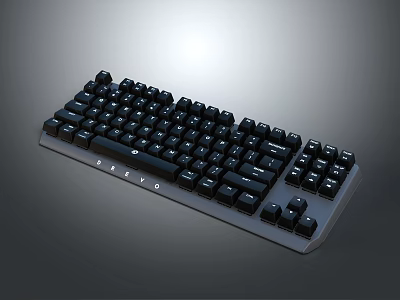 Dell Black Full Size Computer Keyboard With Modern Design And Numeric Keypad 3d model
