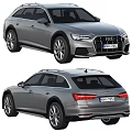 Silver Audi Station Wagon Exterior Design With Front And Rear View