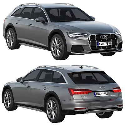 Silver Audi Station Wagon Exterior Design With Front And Rear View 3d model Silver Audi Station Wagon Exterior Design With Front And Rear View 3d model