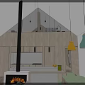 Modern Detached Villa With Gabled Roof Large Glass Windows And Green Lawn