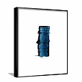 Modern Abstract Blue Sculpture Artwork Black Frame White Background Wall Decor 3d model