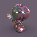 Pink Astronaut Decorative Ornament Set With Helmet And Holding Bottle