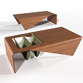 Modern Wooden Coffee Table With Unique Geometric Structure And Creative Design 3d model