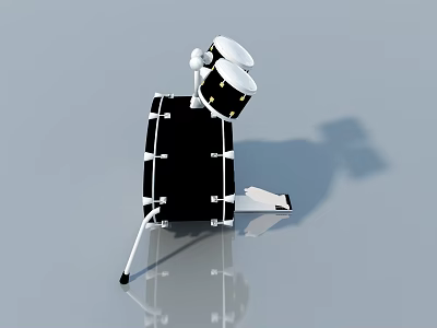 Modern Black Side-Hinged Door Design With White Trim And Metal Hinges 3d model