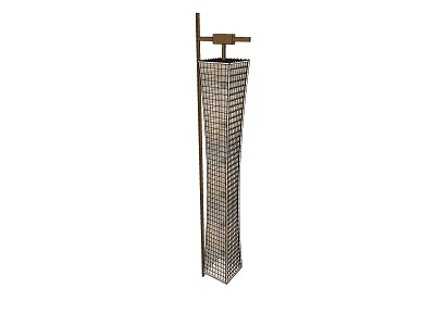 Modern Wall Lamp With Slim Metal Structure And Grid Design For Indoor Decor 3d model