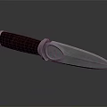 Sharp Metal Blade Weapon With Wooden Handle And Reflection On Surface 3d model