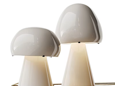 Modern White Mushroom Shaped Table Lamps With Smooth Curved Design for Home Decor 3d model