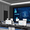 Modern Command Center Combat Seminar Room Smart City Control Center 3d model