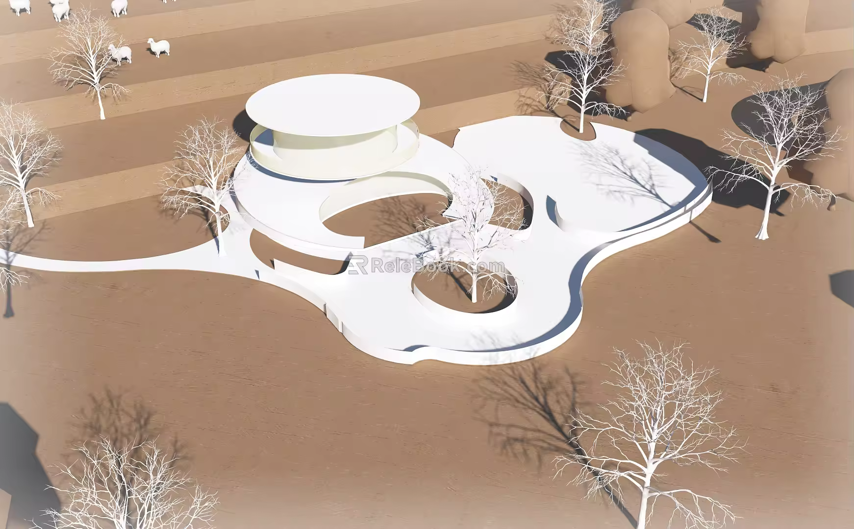 modern architecture handmade architectural sand table 3d model