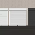 White and Black Roller Doors with Different Panel Designs for Commercial Buildings