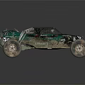 Mud Covered Off Road Functional Vehicle With Large Tires And Racing Design