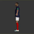 A Man Wearing France National Team Number 10 Blue Jersey White Shorts Red Socks