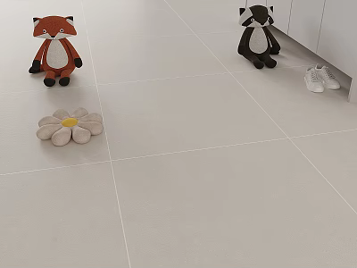 Light Colored Floor Tiles In Indoor Space With Toys 3d model