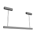 Modern Black Linear Pendant Light With Multiple Lights For Dining Room Interior Design 3d model