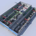 Industrial Factory Interior Featuring Robotic Arms Conveyor Belts And Production Lines