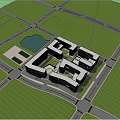 Multi-storey office building SU model 3d model