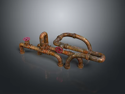 Pipe water pipe valve iron pipe fitting flange tee joint pipe water pipe valve 3d model
