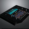 Professional Electronic Control Panel With Blue Waveform Display And Colored Buttons