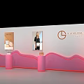 GOLDLION SERIES Brand Backdrop With Display Images Pink Wavy Decorations And Pillars