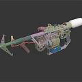 Modern Tactical Weapon With Mechanical Structure White Barrel Gear System And Magazine