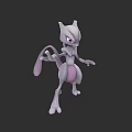 Game And Movie Character Mewtwo With Purple Humanoid Form And Psychic Tail