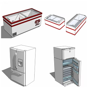 Modern refrigerator combination 3d model