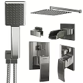 Modern Wall Mounted Faucet And Shower System With Handheld Sprayer And Chrome Finish