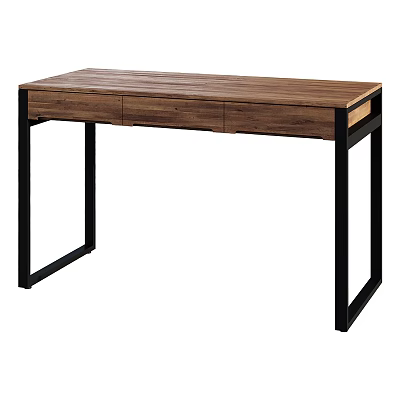 Modern Dressing Table With Wooden Top Three Drawers And Black Metal Frame 3d model
