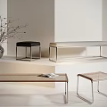 Bench Shoe Changing Stool Log Leather Bench 3d model