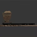 Toy Train Track Set With Curved Rails And Mini Wooden Car