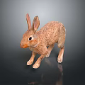 Realistic Brown Rabbit Sculpture With Lifelike Features And Detailed Fur