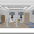 Modern Gym Interior With Treadmill Equipment Display Screens Yoga Mats Wooden Flooring And White Walls