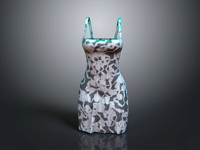 Elegant Carved Dress Sculpture With Intricate Artistic Pattern Design 3d model
