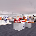 Jingshi Exhibition Booth Design With Chinese Style Red Lanterns Drums And Product Displays