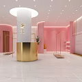 Modern Fashion Store Interior With Arched Glass Entrance Mannequins And Clothing Displays