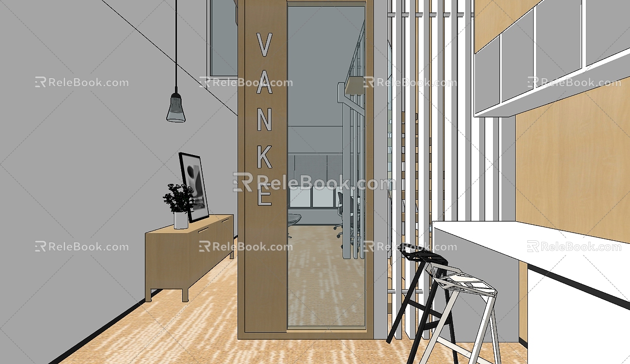 Bar chair combination 3d model